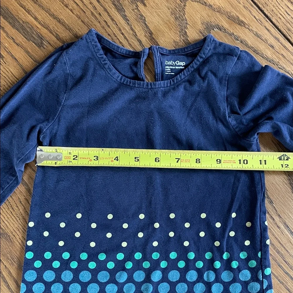 BabyGap  Blue Long Sleeve with Green,Teal and White Dots size 4